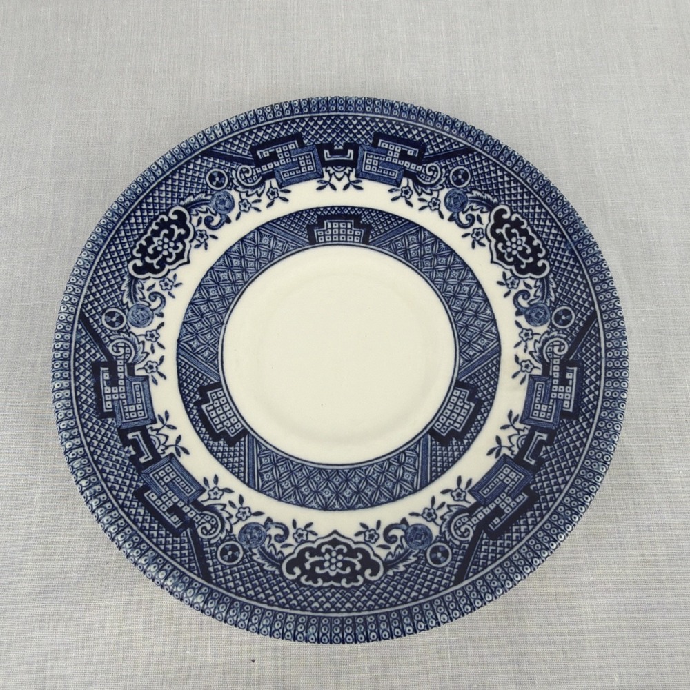 VTG Churchill England Blue White Willow Coffee Tea Saucer 5.5" Replacement Piece